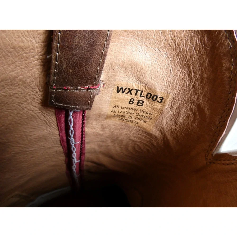 Twisted X WXTL003 W Wide Square Toe Western Boots Ginger‎ And Rose Red Size 8 B